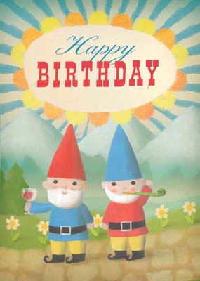 Happy Birthday Gnomes Greeting Card by Stephen Mackey